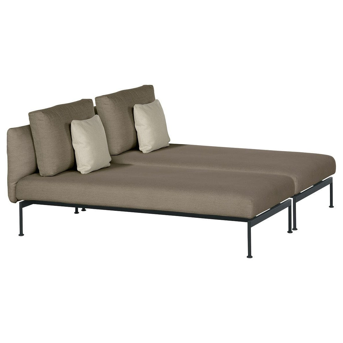 Barlow Tyrie Layout Deep Seating Double Chaise longue - Double seats with single backs - avec coussins