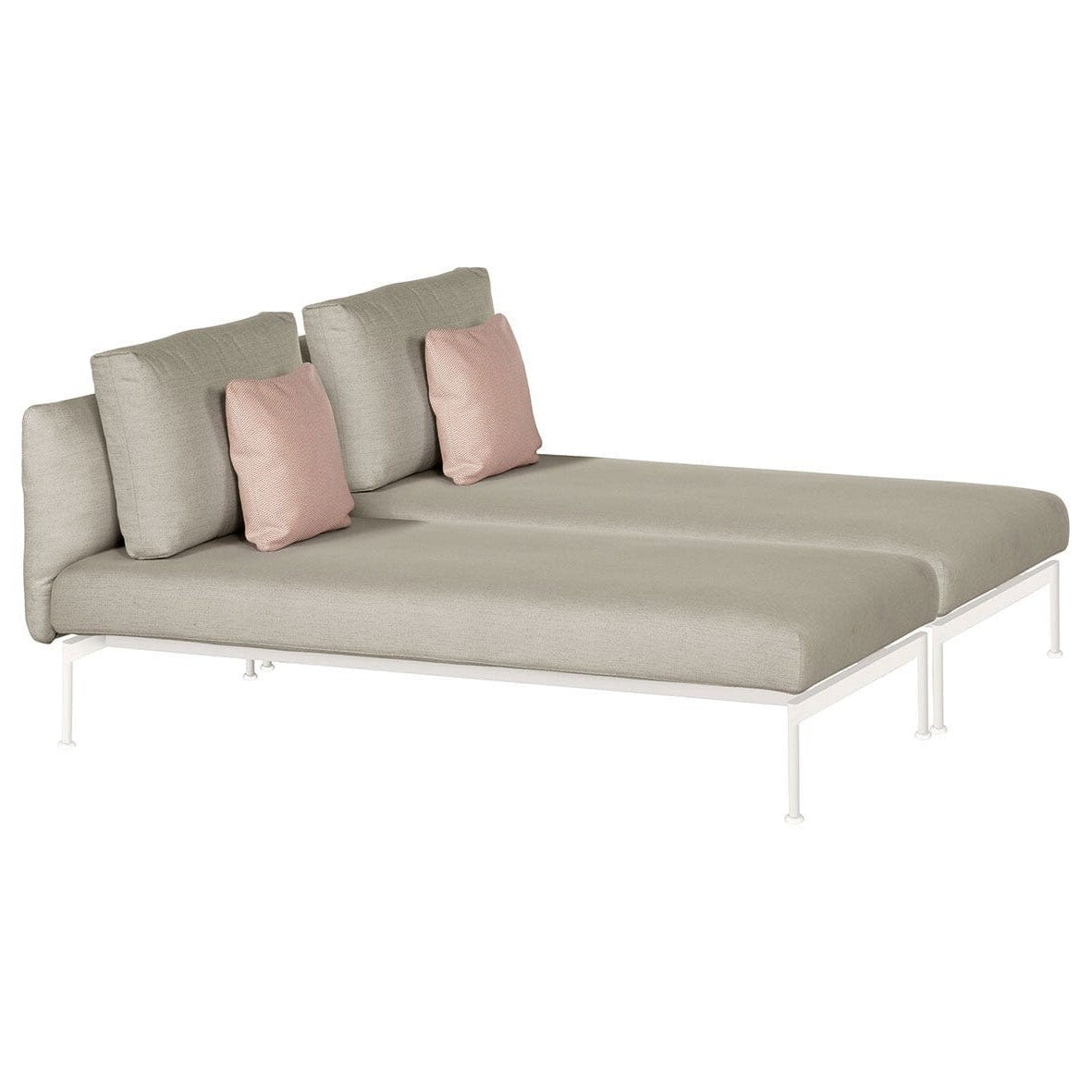 Barlow Tyrie Layout Deep Seating Double Chaise longue - Double seats with single backs - avec coussins