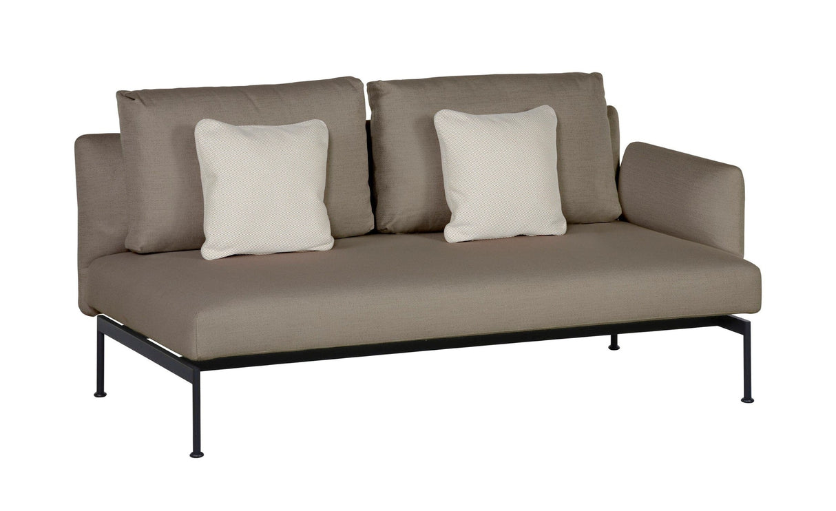 Barlow Tyrie Layout Deep Seating Double Seat - One Arm - avec coussins