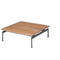 Barlow Tyrie Layout Deep Seating Low Table 80 - Table basse 82x82cm H:29cm Plateau Teck Armature Forge Grey 