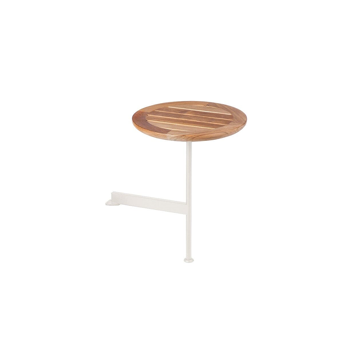 Barlow Tyrie Layout Deep Seating Side Table 40 - Table basse à fixer au modules Ø40cm H: 55cm Plateau Teck Armature Artic White