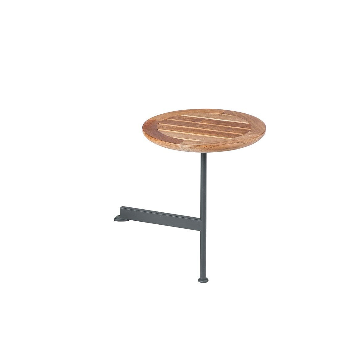 Barlow Tyrie Layout Deep Seating Side Table 40 - Table basse à fixer au modules Ø40cm H: 55cm Plateau Teck Armature Forge Grey