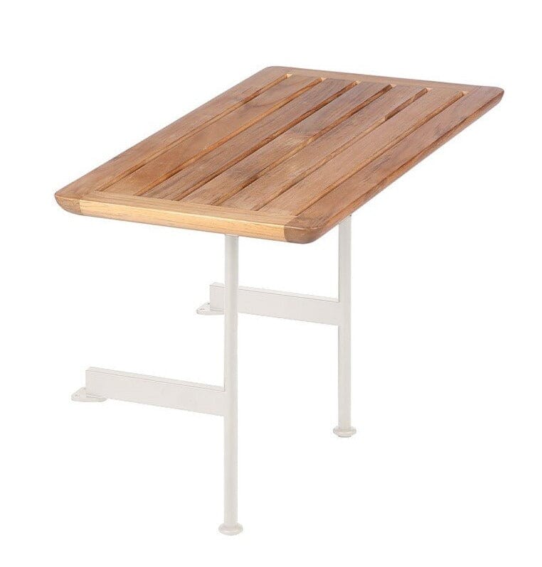 Barlow Tyrie Layout Deep Seating Side Table 80 - Table basse à fixer au modules 82x53cm H:52cm Plateau Teck Armature Artic White