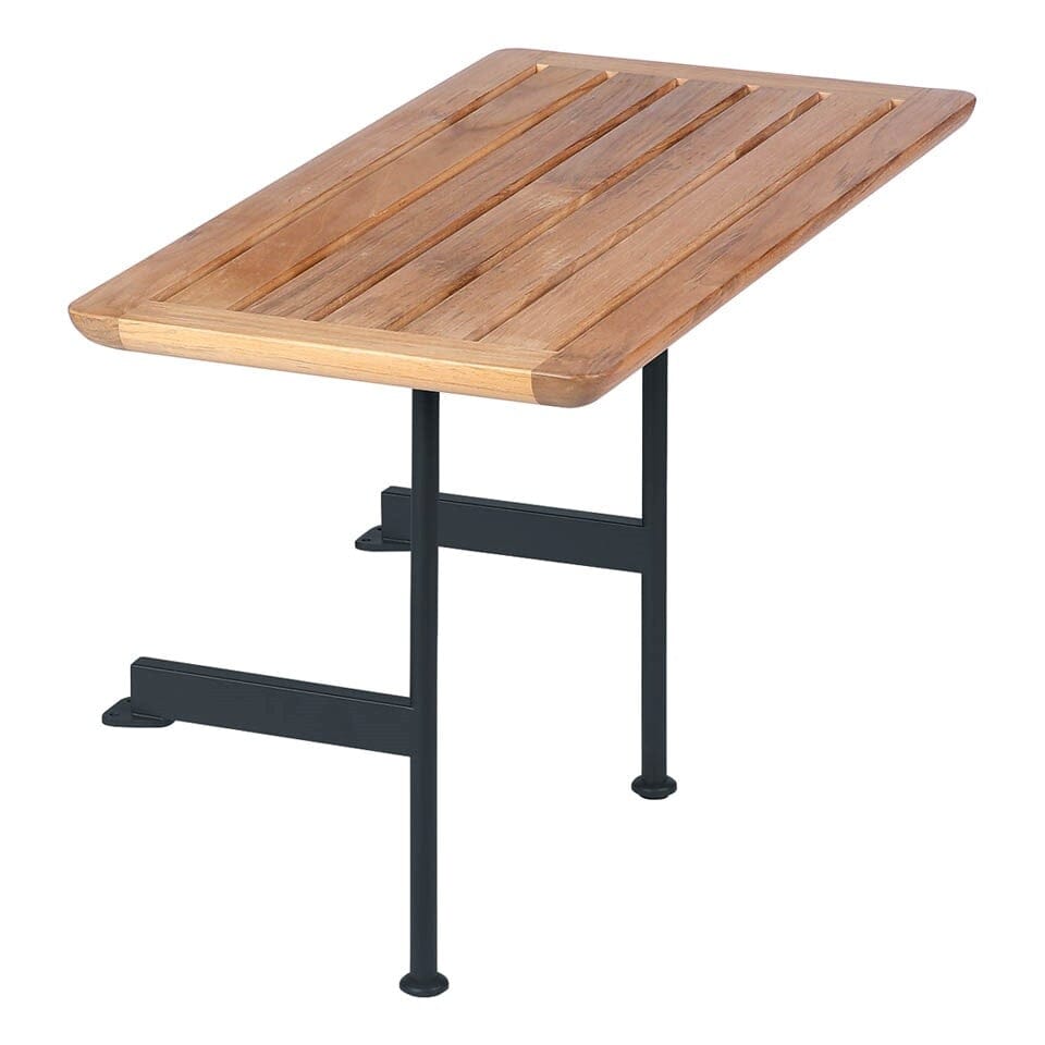 Barlow Tyrie Layout Deep Seating Side Table 80 - Table basse à fixer au modules 82x53cm H:52cm Plateau Teck Armature Forge Grey