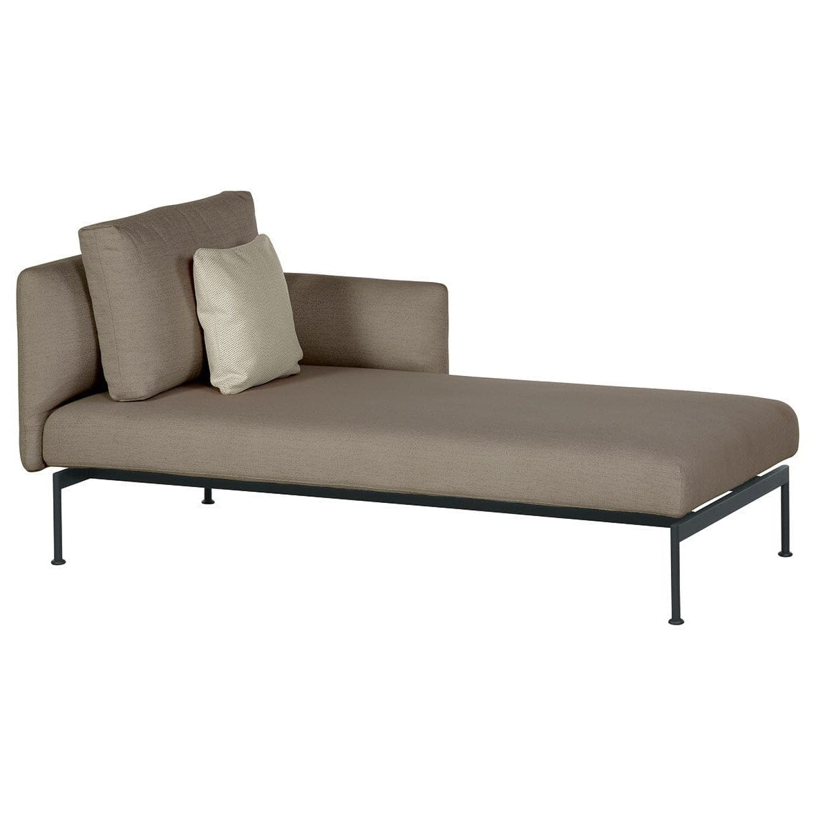 Barlow Tyrie Layout Deep Seating Single Chaise - Double seat et single back + single low arm - avec coussins