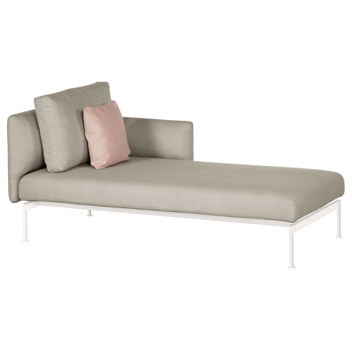 Barlow Tyrie Layout Deep Seating Single Chaise - Double seat et single back + single low arm - avec coussins