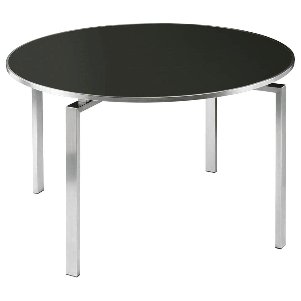 Barlow Tyrie Mercury Dining Table 120 (ronde Ø120cm) Plateau en verre Charcoal Glass