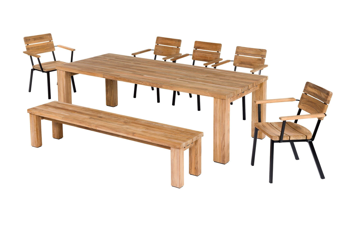 Barlow Tyrie Titan Banc 200 (200cm) sans dossier Teck rustique