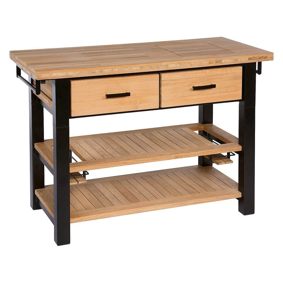 Barlow Tyrie Titan Serving Table (136-179x61cm H:94cm) Table de service avec tirroirs