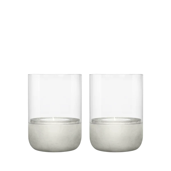 Blomus Calma Set 2 Lanternes Photophores Ø7cm H:9.5cm Gray