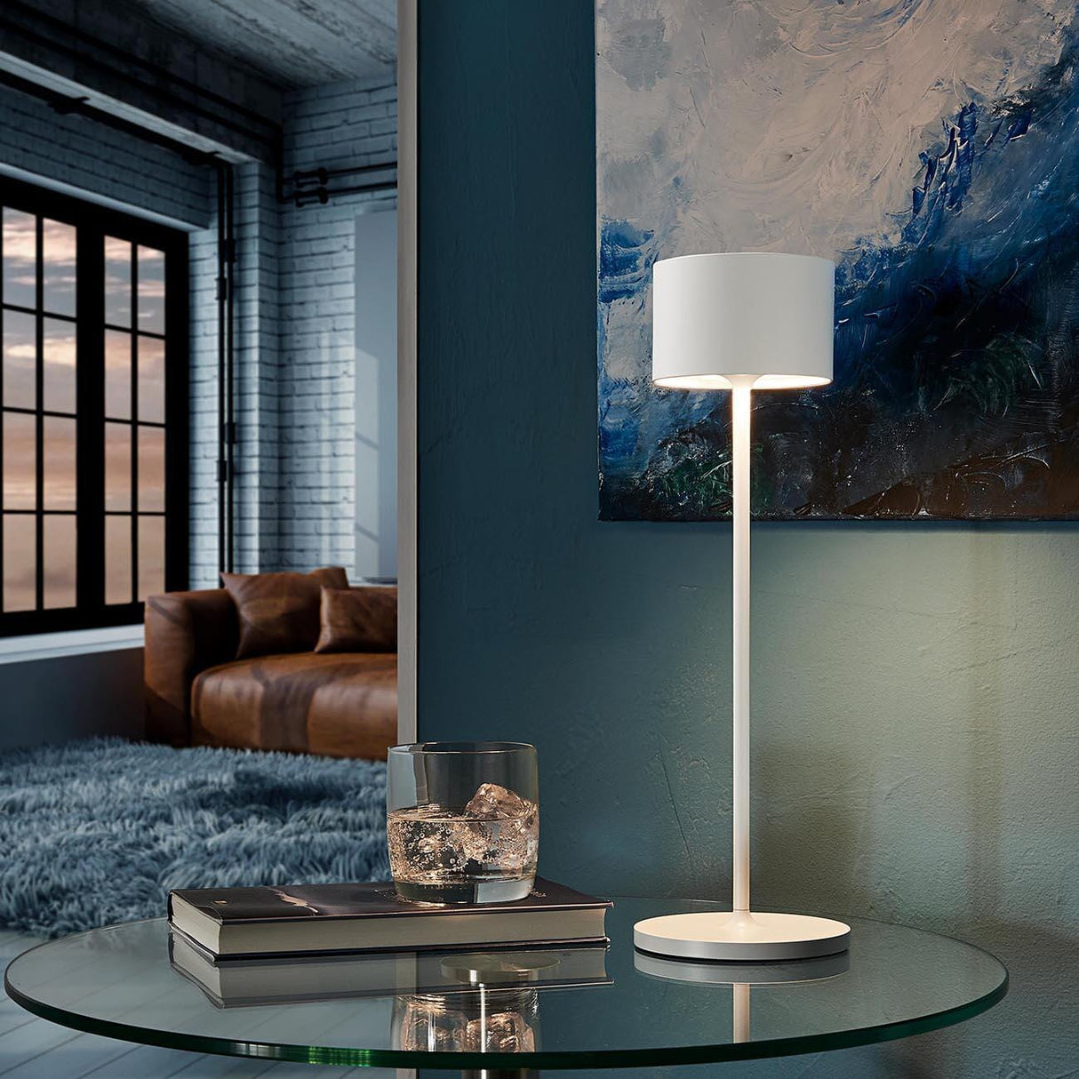 Blomus Farol Lampe de table sans fil LED USB H:33,5cm