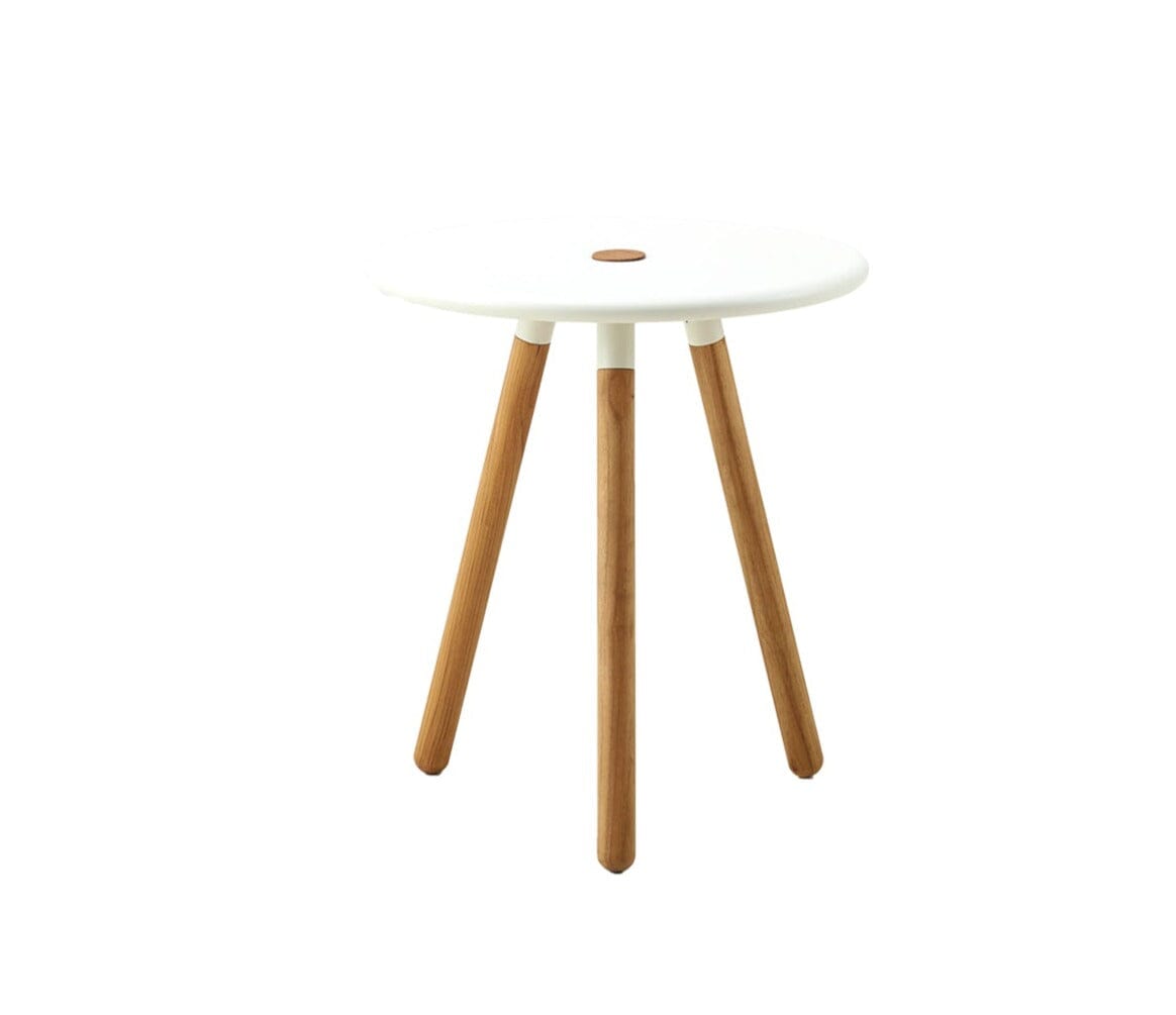 Cane-line Area Table basse - Tabouret Ø 40cm H:46.5cm (11009) Teak (teck) et White Aluminium