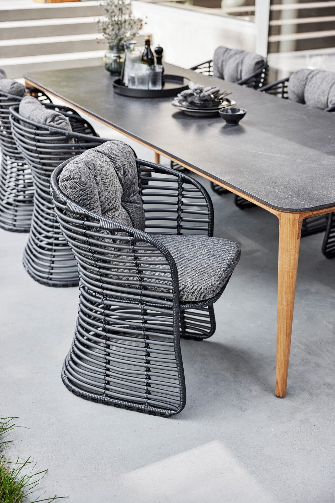 Cane-line Basket Fauteuil repas, coussins en sus (54100)