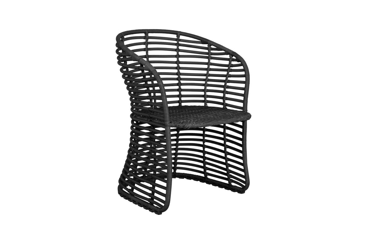 Cane-line Basket Fauteuil repas, coussins en sus (54100) Graphite (Résine tressée, Cane-line Weave)