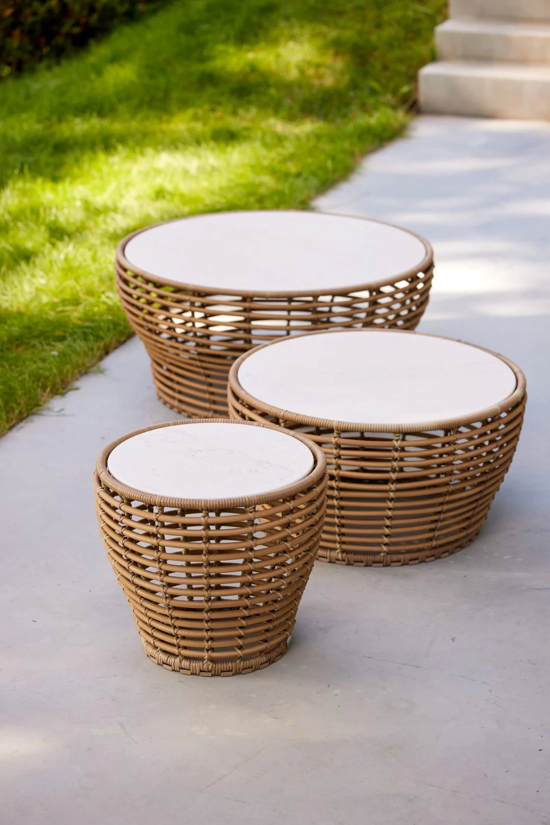 Cane-line Basket Structure Table basse Ø75cm, Plateau en sus (53201)