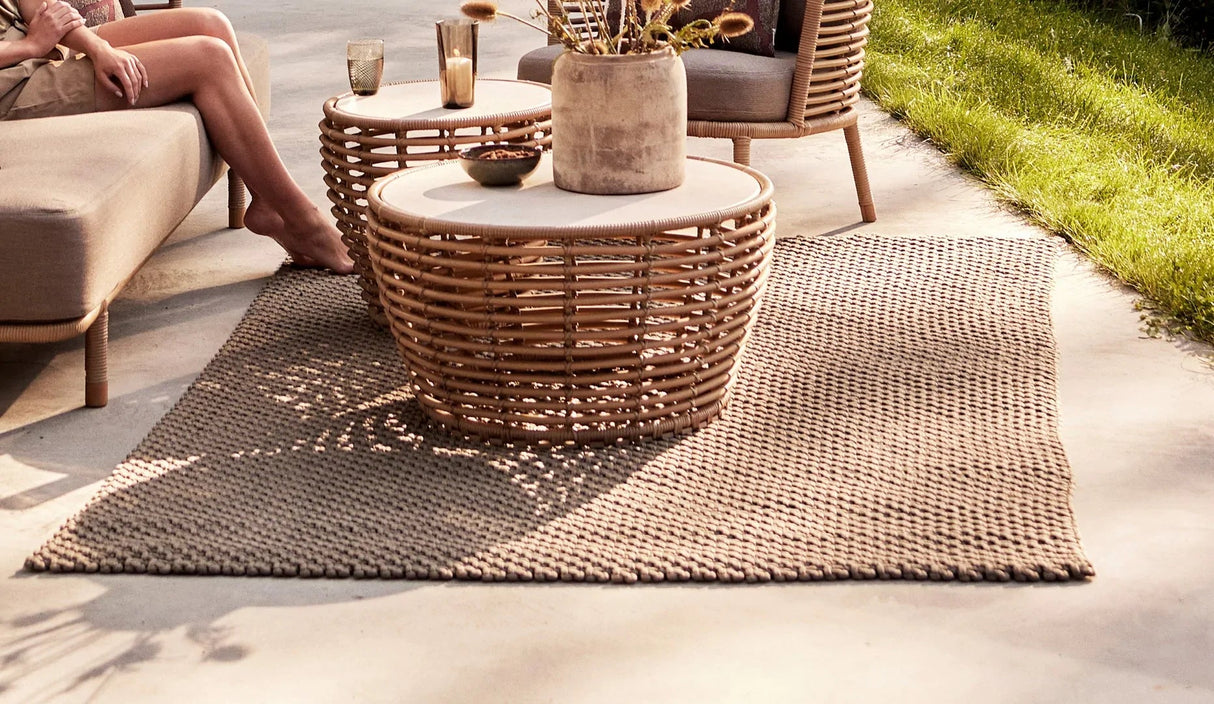 Cane-line Basket Structure Table basse Ø95cm, Plateau en sus (53202)