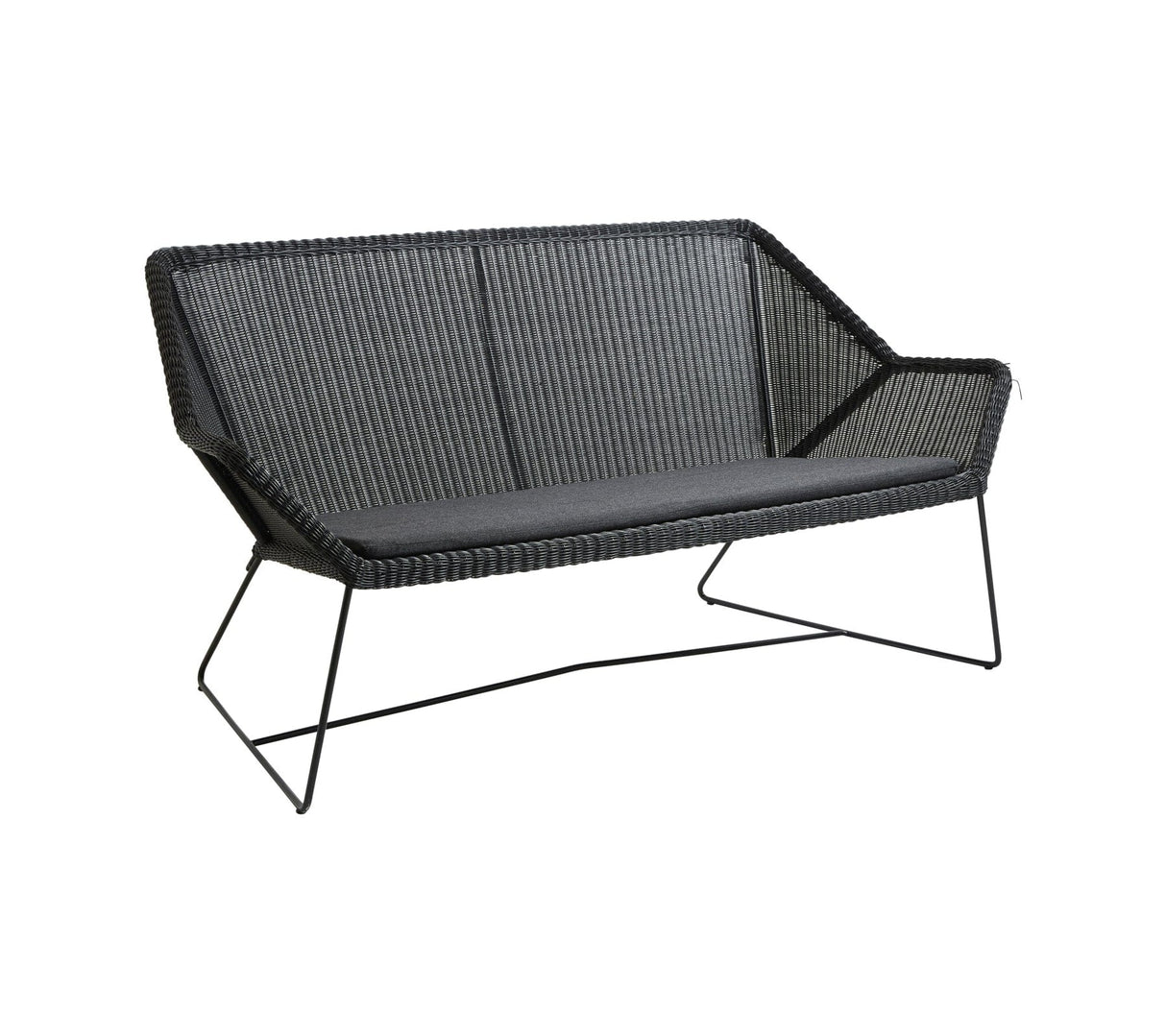 Cane-line Breeze Canapé 2 places, coussin en sus (5567) Black (Résine tressée, Cane-line Weave)