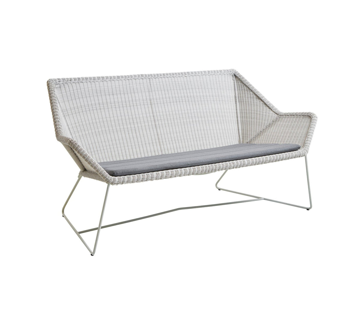 Cane-line Breeze Canapé 2 places, coussin en sus (5567) White grey (Résine tressée, Cane-line Weave)