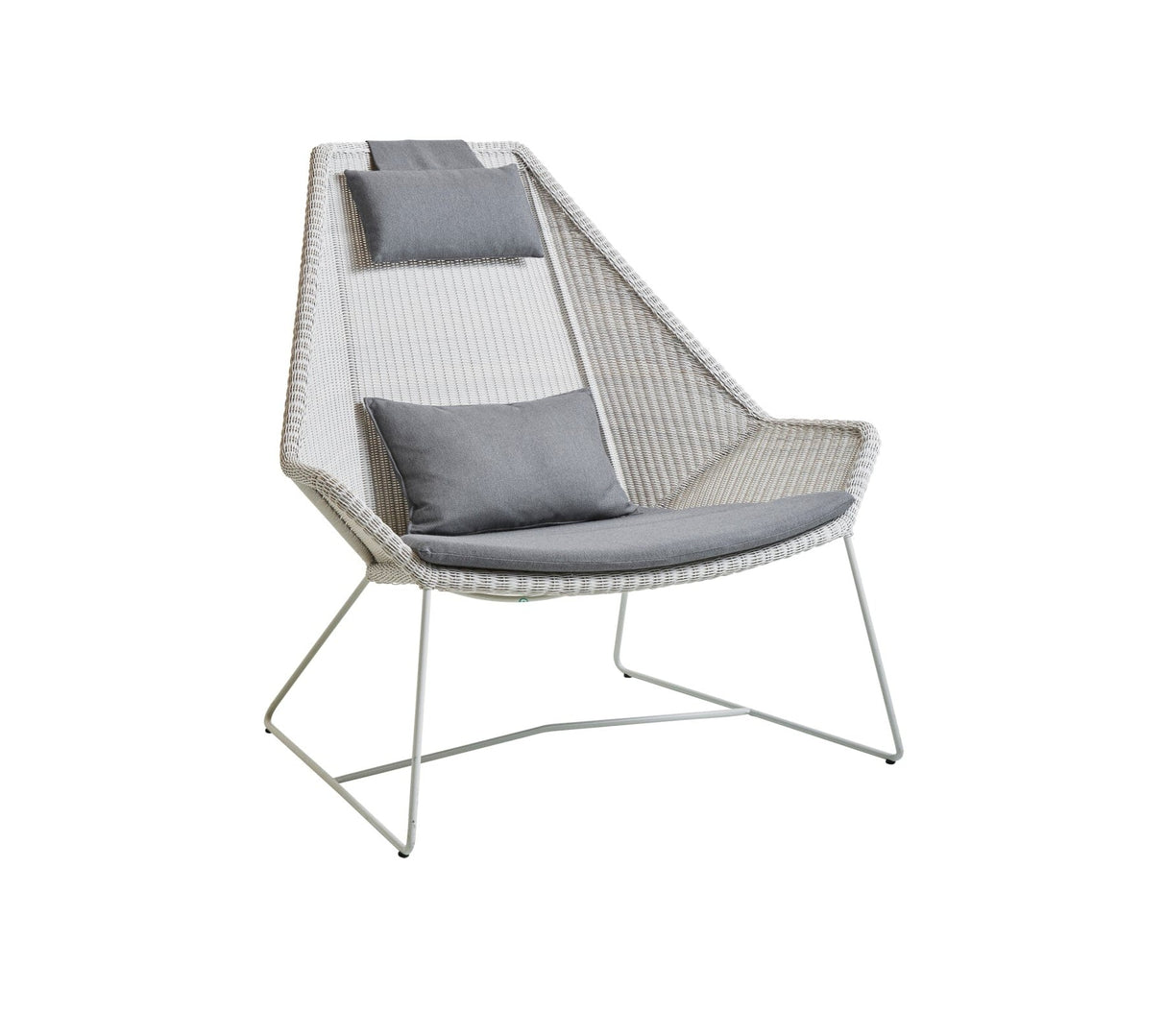Cane-line Breeze Fauteuil Lounge Haut dossier, coussins en sus (5469) White grey (Résine tressée, Cane-line Weave)