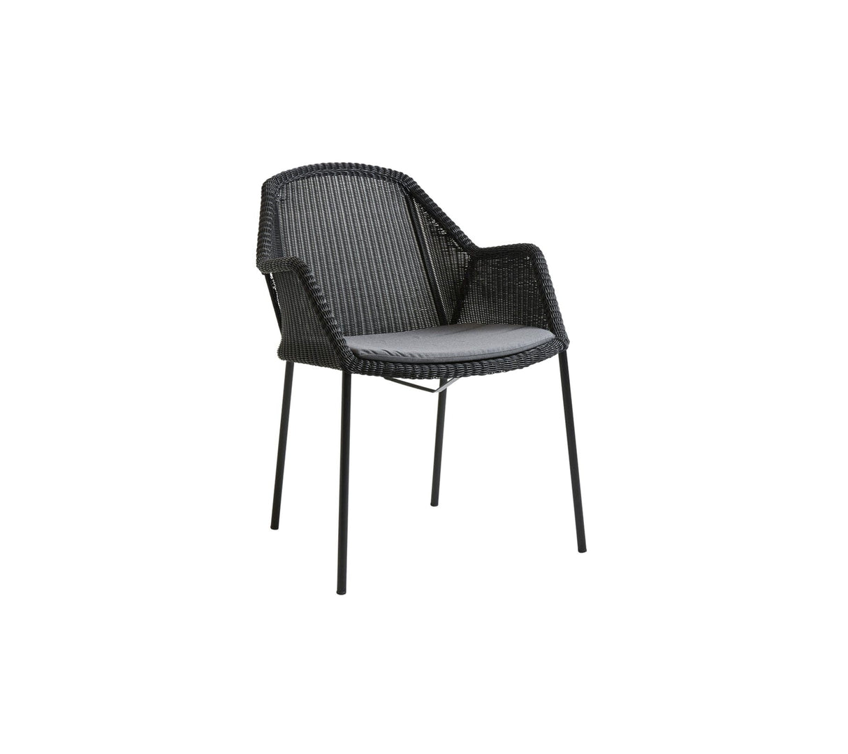 Cane-line Breeze Fauteuil repas empilable, coussins en sus (5464) Black (Résine tressée, Cane-line Weave)