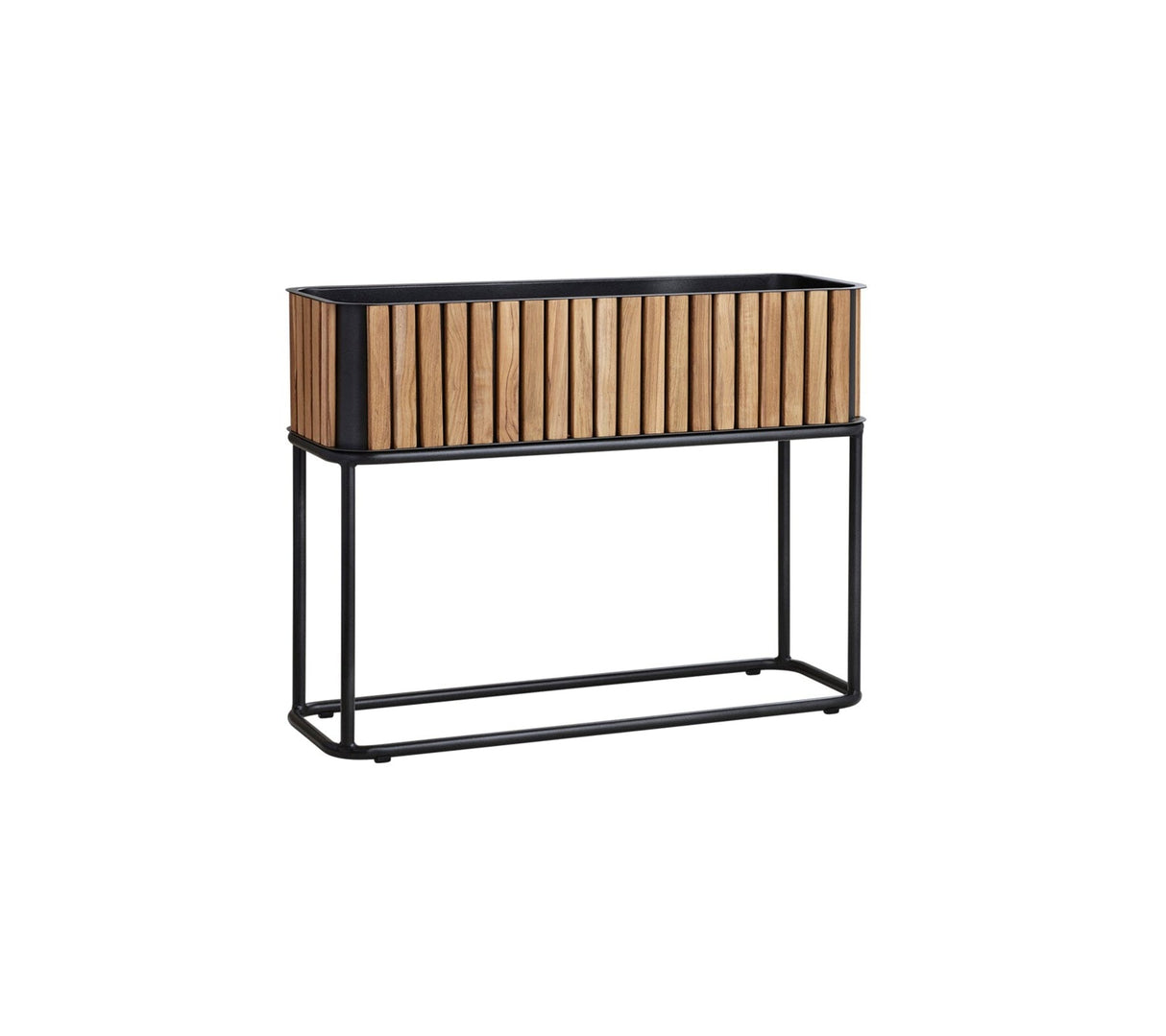 Cane-line Combine Planter Pôt de fleur surélevé 83x28cm H:62cm (5706) Teak (teck) avec Lava grey (Aluminium)