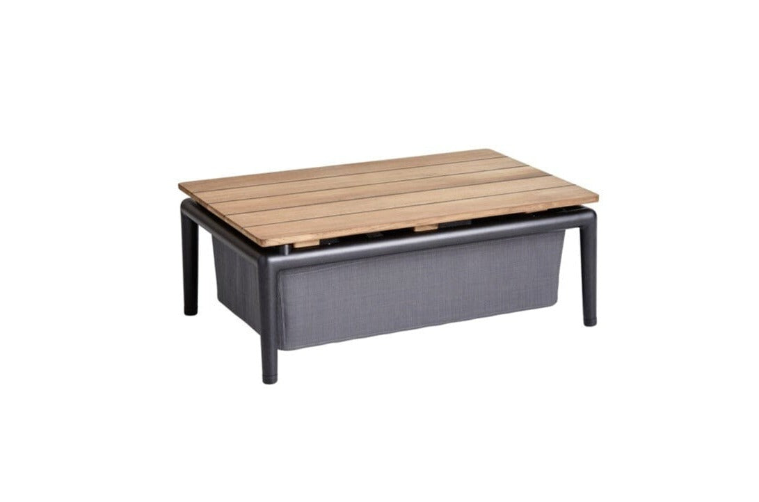 Cane-line Conic Box Table 74x52cm (5037) Grey, Cane-line Tex Teak (teck) plateau