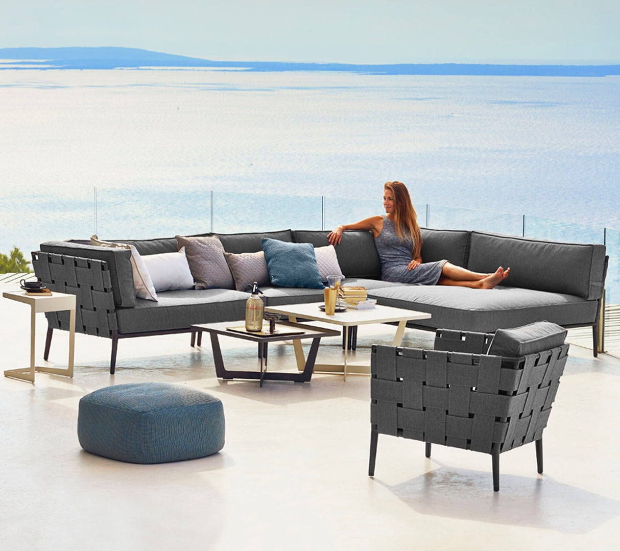 Cane-line Conic Fauteuil Club Lounge, coussins inclus (8437)