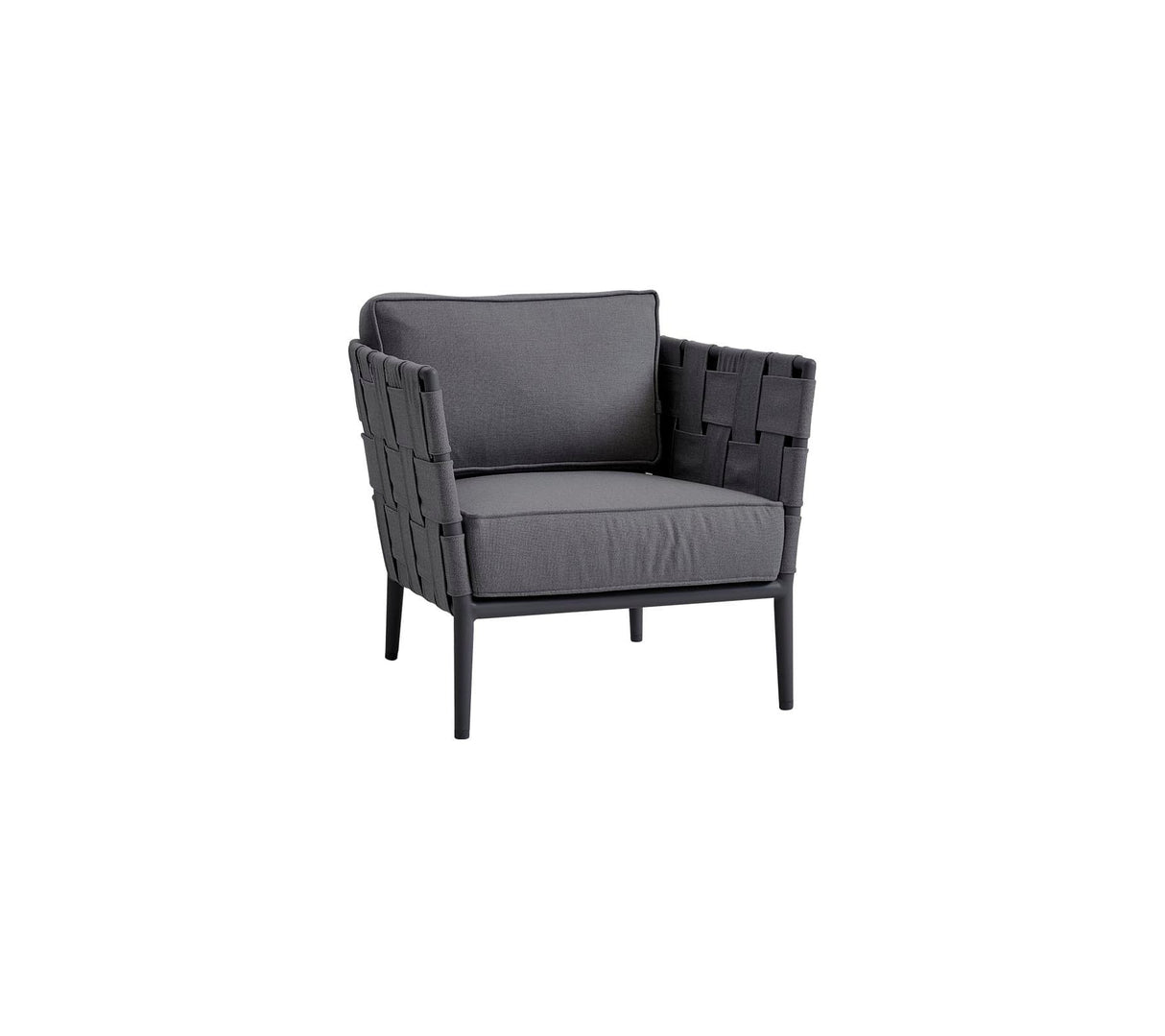 Cane-line Conic Fauteuil Club Lounge, coussins inclus (8437) Grey