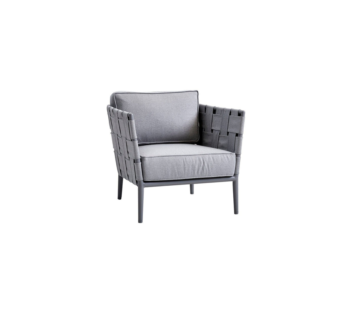 Cane-line Conic Fauteuil Club Lounge, coussins inclus (8437) Light grey
