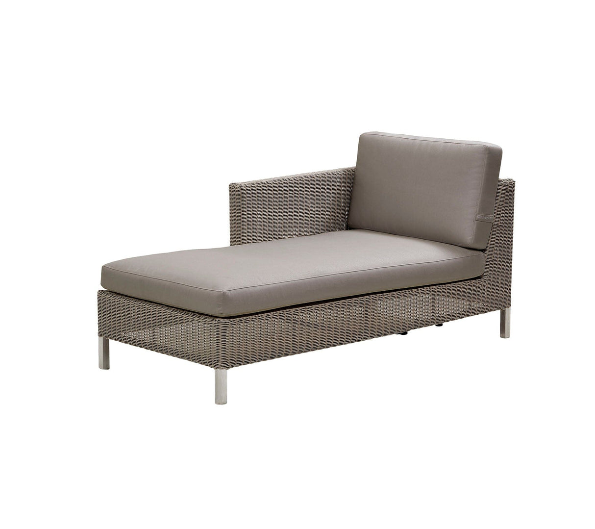 Cane-line Connect Chaise longue bergère Module sofa Droite, cousins en sus (5596) Taupe (Résine tressée, Cane-line Weave)