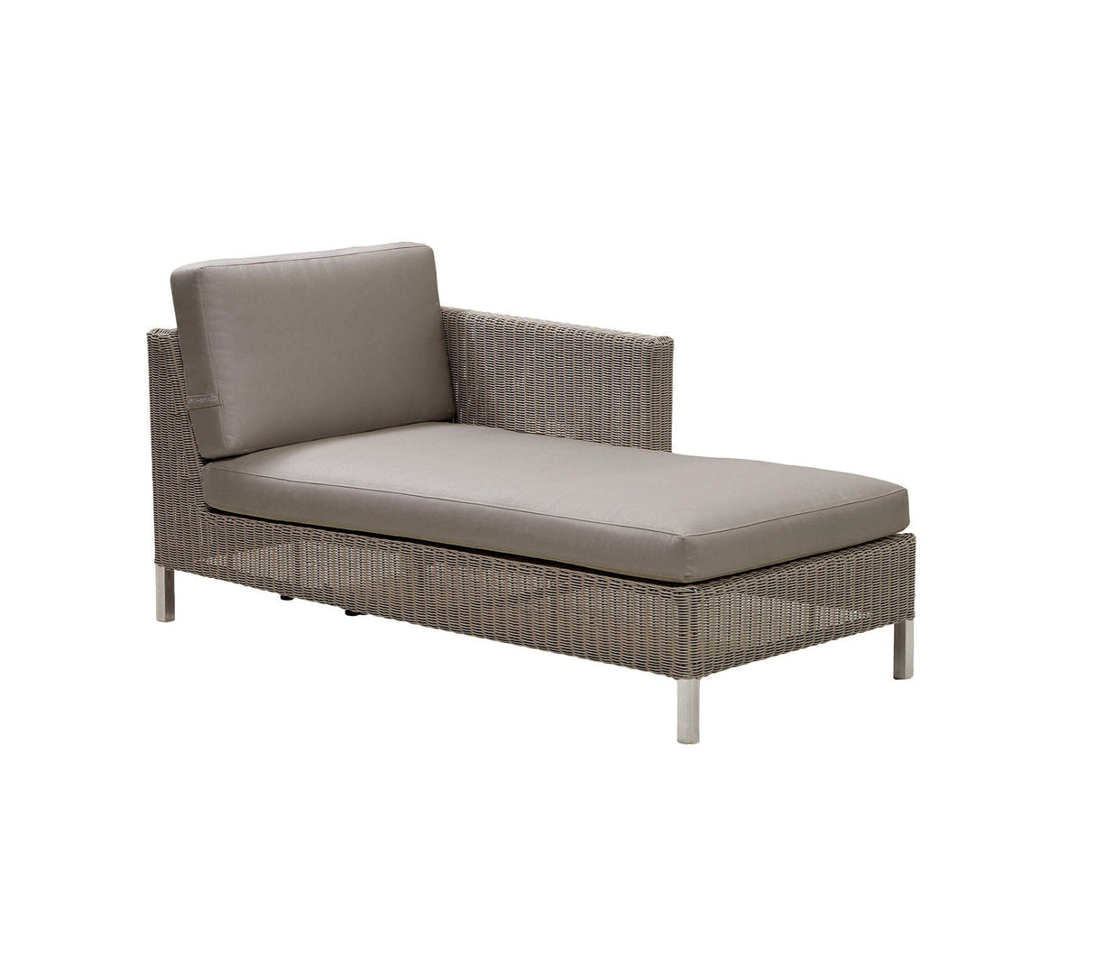 Cane-line Connect Chaise longue bergère Module sofa Gauche, cousins en sus (5597) Taupe (Résine tressée, Cane-line Weave)
