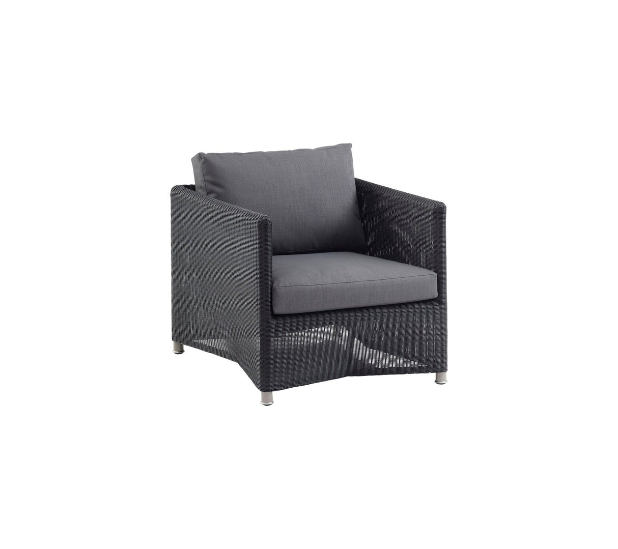 Cane-line Diamond Weave Fauteuil Club Lounge, coussins inclus (8402) Graphite (Résine tressée, Cane-line Weave) armature Grey Cane-line Natté