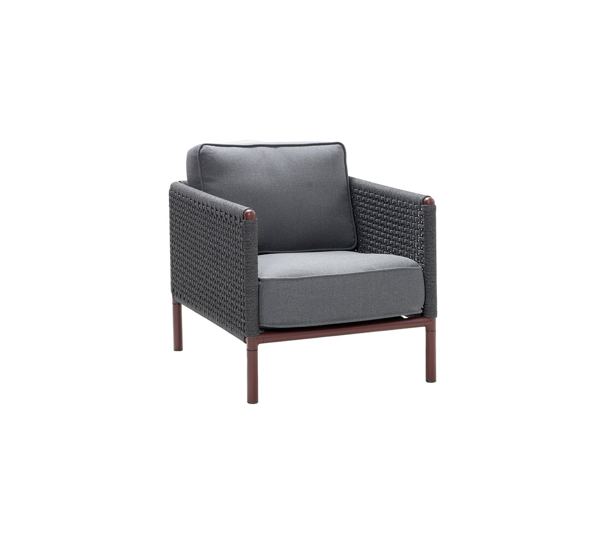 Cane-line Encore Fauteuil Club Lounge, cousins inclus (5470) Dark grey (Cordes Cane-line Soft Rope)/Bordeaux armature Grey Cane-line AirTouch