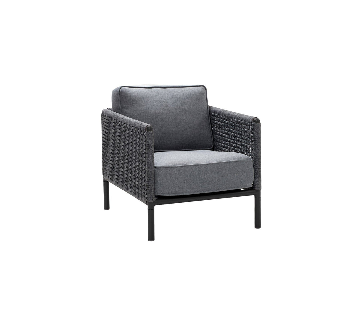 Cane-line Encore Fauteuil Club Lounge, cousins inclus (5470) Dark grey (Cordes Cane-line Soft Rope)/Lava grey armature Grey Cane-line AirTouch