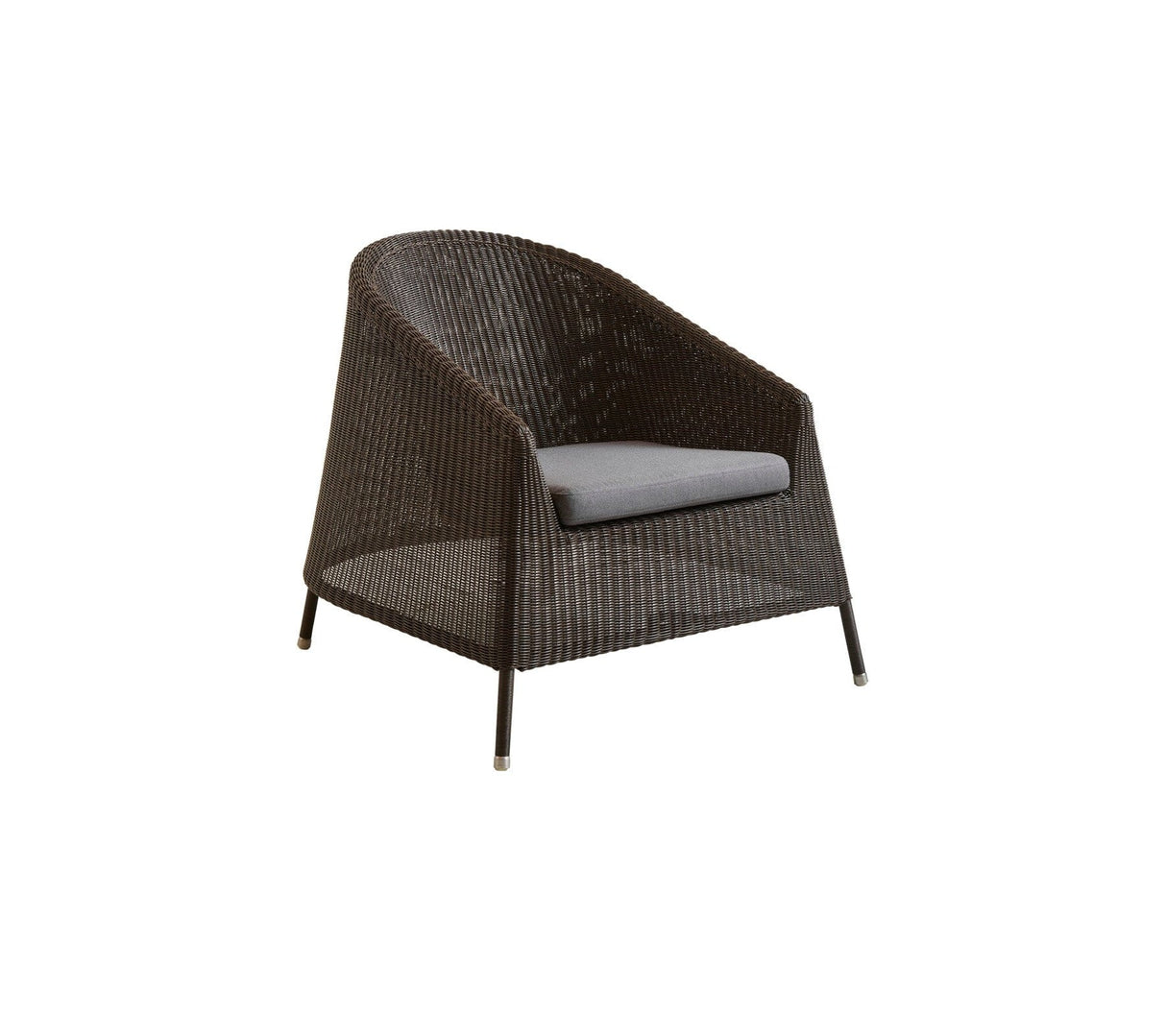 Cane-line Kingston Fauteuil Club Lounge empilable, coussin en sus (5450) Mocca (Résine tressée, Cane-line Weave)