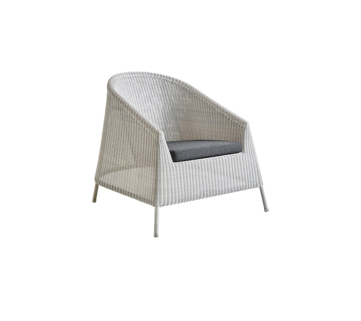 Cane-line Kingston Fauteuil Club Lounge empilable, coussin en sus (5450) White grey (Résine tressée, Cane-line Weave)