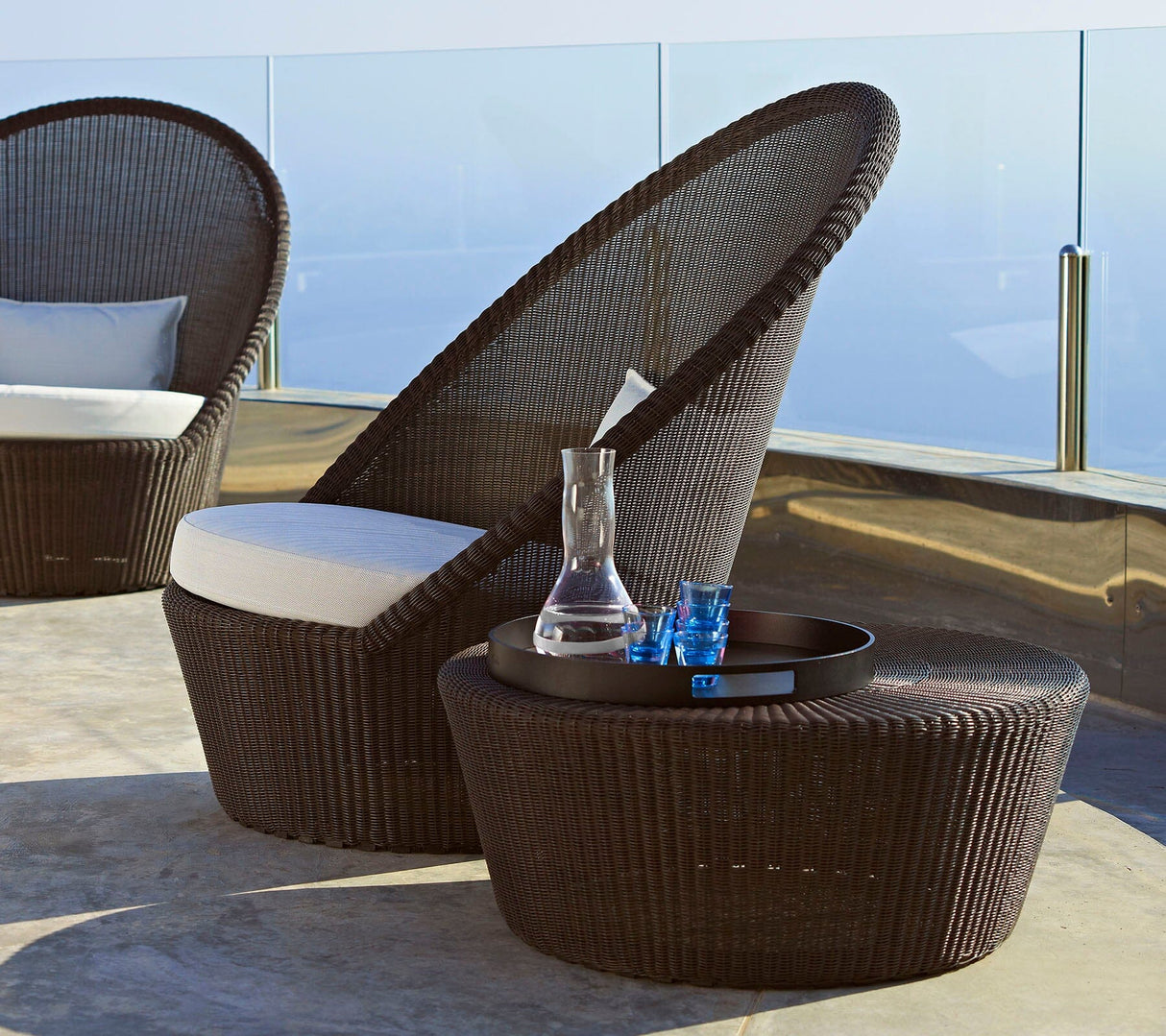 Cane-line Kingston Repose-pieds Large, coussin en sus (5349)