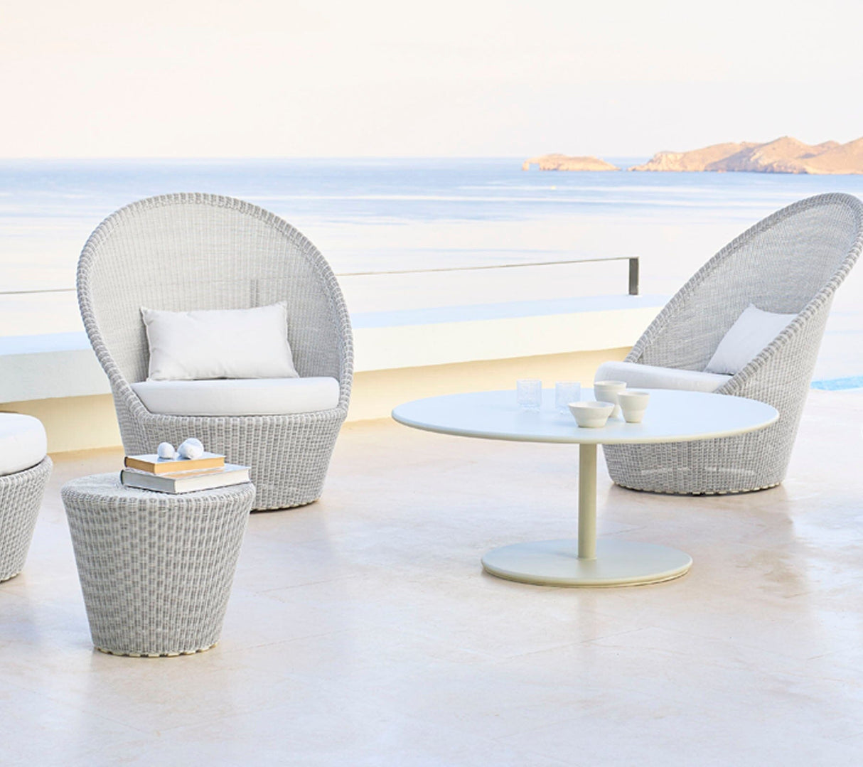 Cane-line Kingston Sunchair Fauteuil bas Haut dossier avec roues (5448), coussins en sus