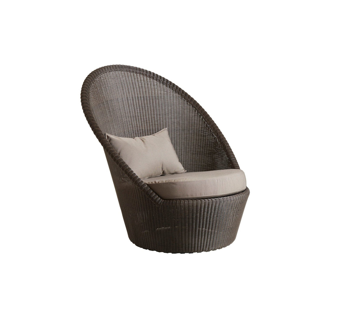 Cane-line Kingston Sunchair Fauteuil bas Haut dossier avec roues (5448), coussins en sus Mocca (Résine tressée, Cane-line Weave)