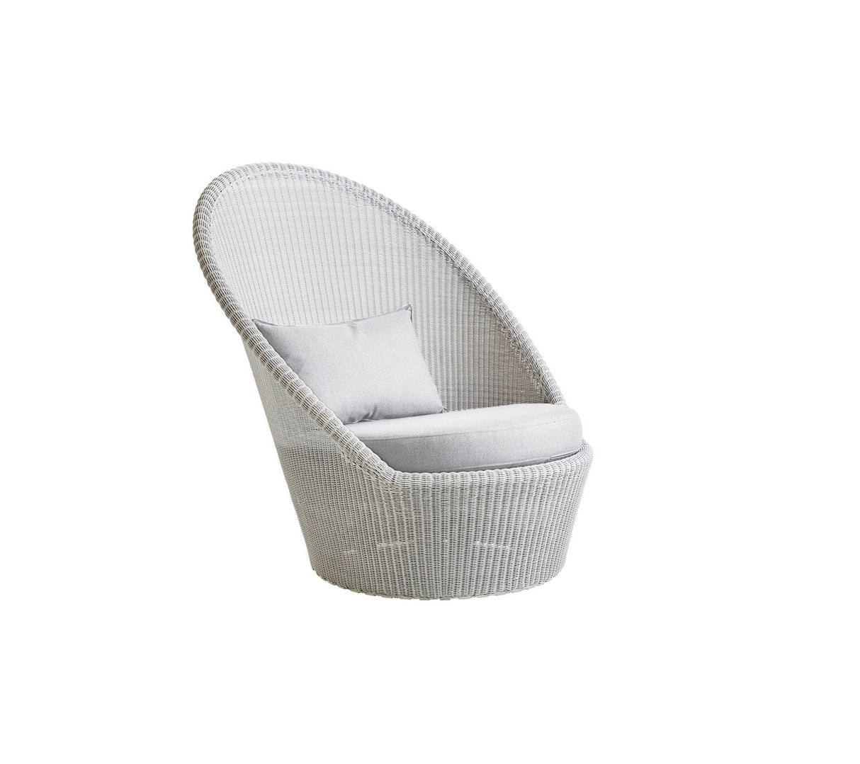 Cane-line Kingston Sunchair Fauteuil bas Haut dossier avec roues (5448), coussins en sus White grey (Résine tressée, Cane-line Weave)