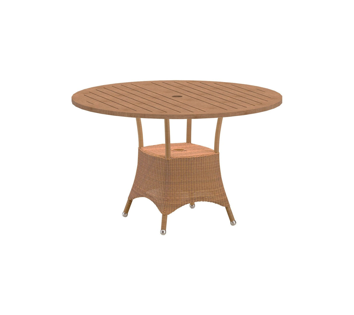 Cane-line Lansing Dining Piètement pour Table repas Small Ø 120cm (5098), Plateau en sus Natural (Résine tressée, Cane-line Weave)