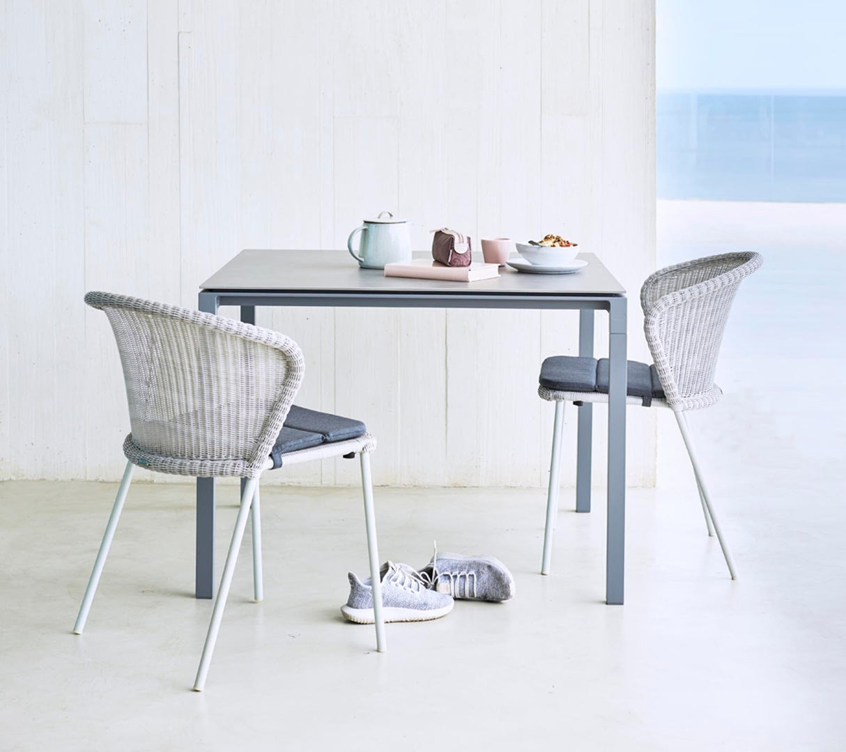 Cane-line Lean Chaise repas empilable (5410), coussin en sus