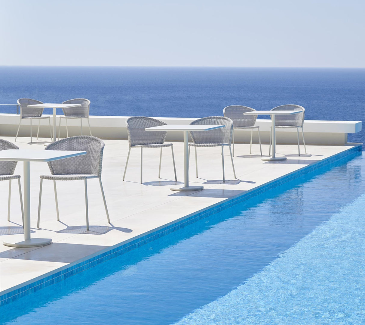 Cane-line Lean Chaise repas empilable (5410), coussin en sus