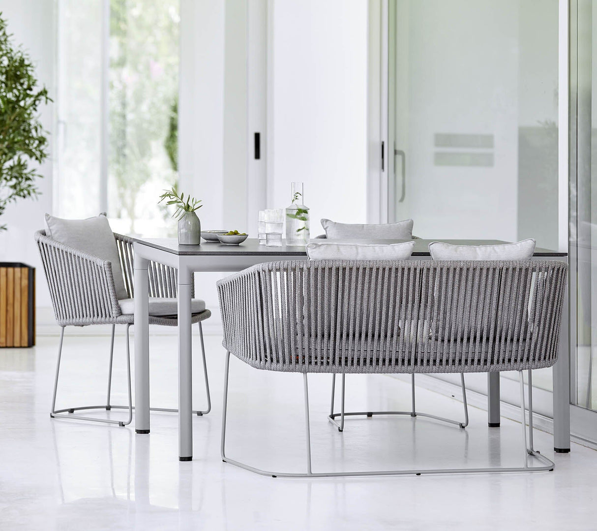 Cane-line Moments Fauteuil repas Pieds Luge, coussins en sus (7441)