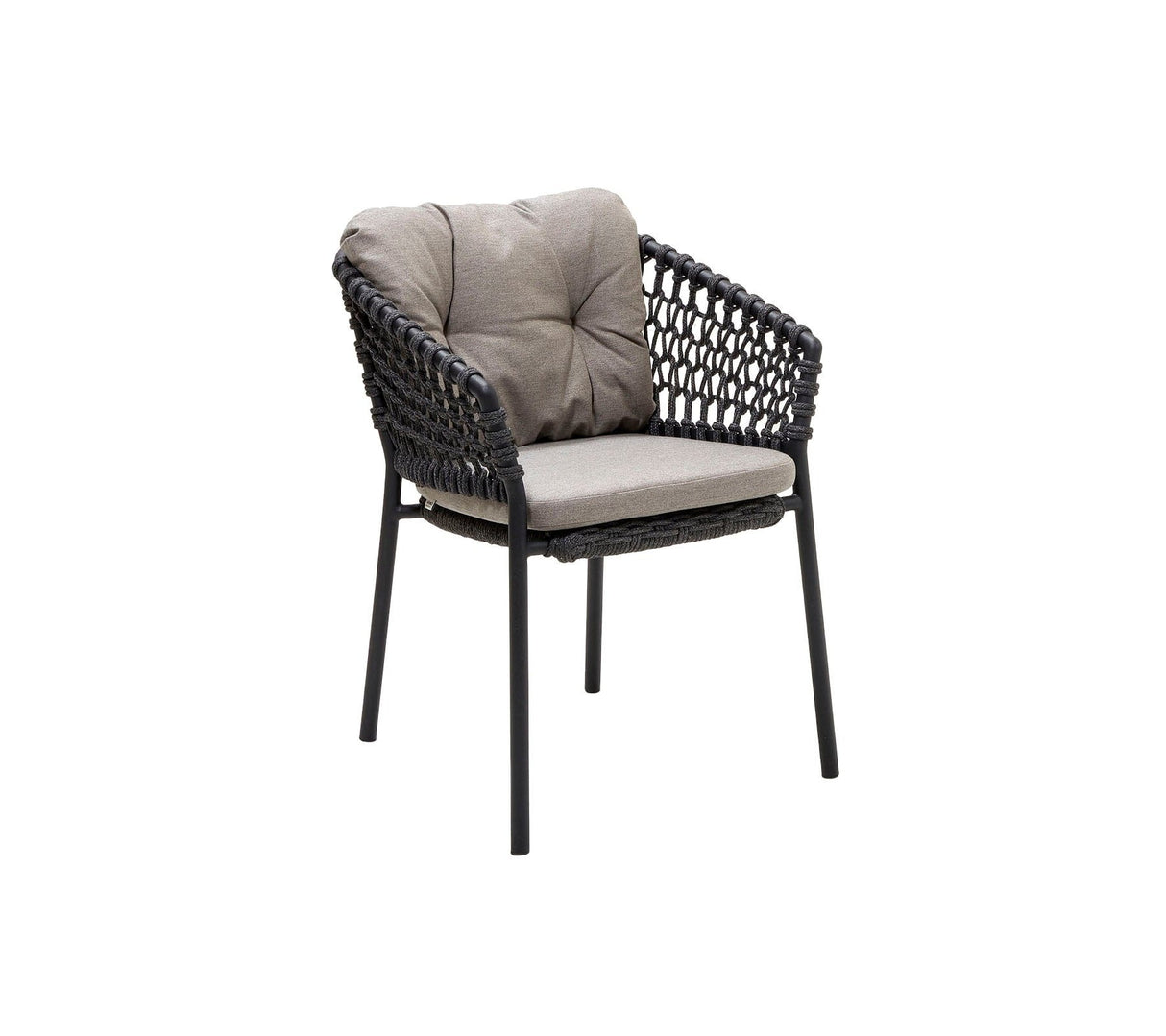 Cane-line Ocean Fauteuil repas empilable, coussins en sus (5417) Dark grey (Cordes Cane-line Soft Rope)
