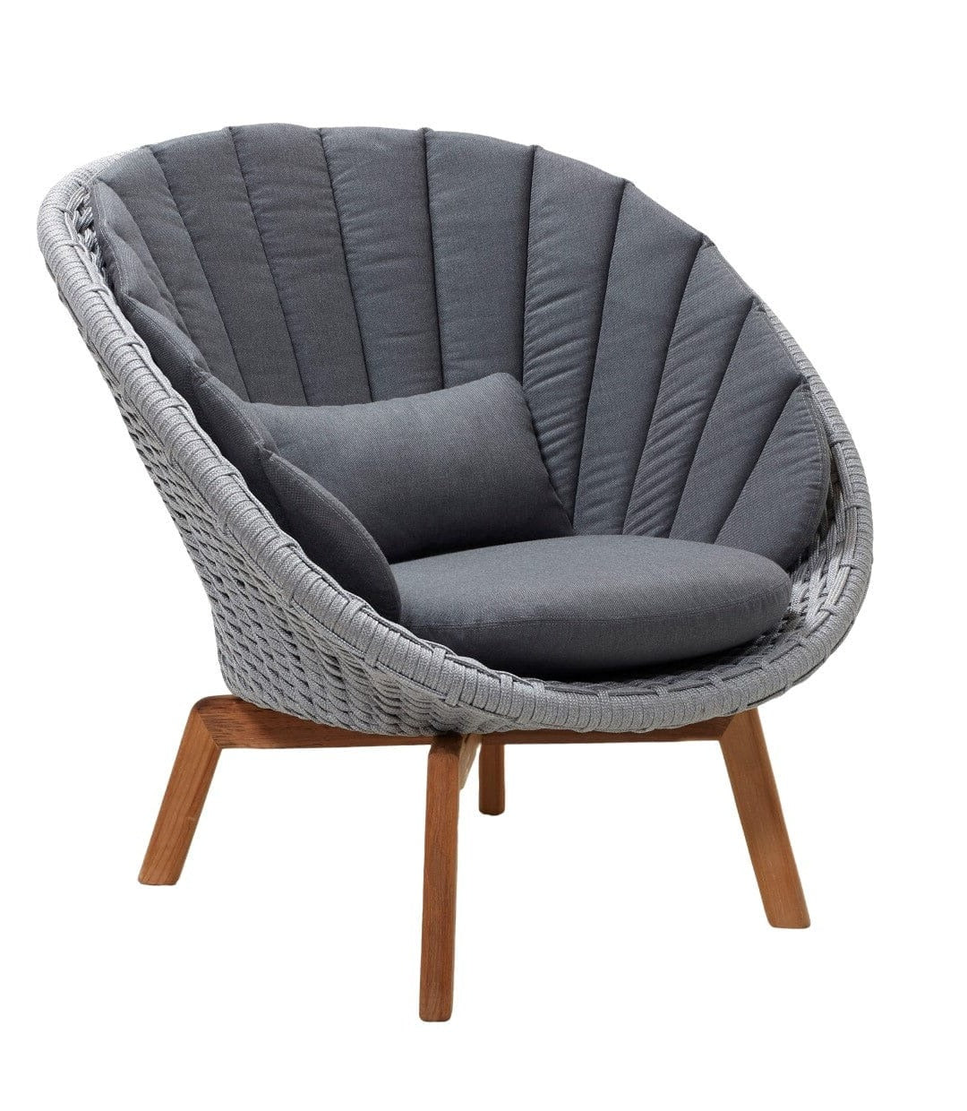 Cane-line Peacock Rope Fauteuil Club Lounge avec pieds en teck INDOOR (5458), coussins en sus