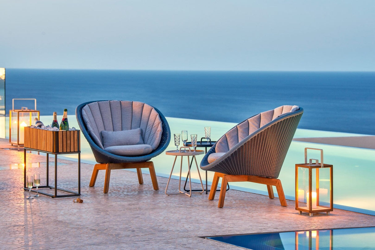 Cane-line Peacock Rope Fauteuil Club Lounge avec pieds en teck INDOOR (5458), coussins en sus