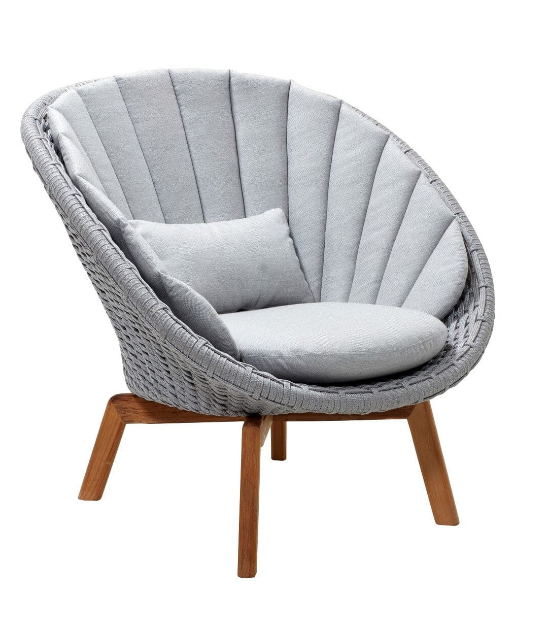 Cane-line Peacock Rope Fauteuil Club Lounge avec pieds en teck INDOOR (5458), coussins en sus