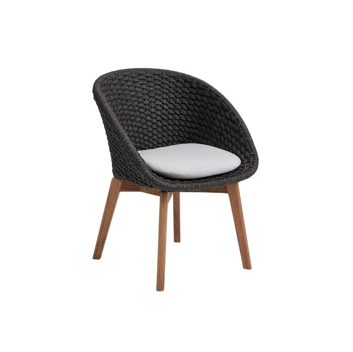 Cane-line Peacock Rope Fauteuil repas avec pieds en teck INDOOR (5454), coussin en sus