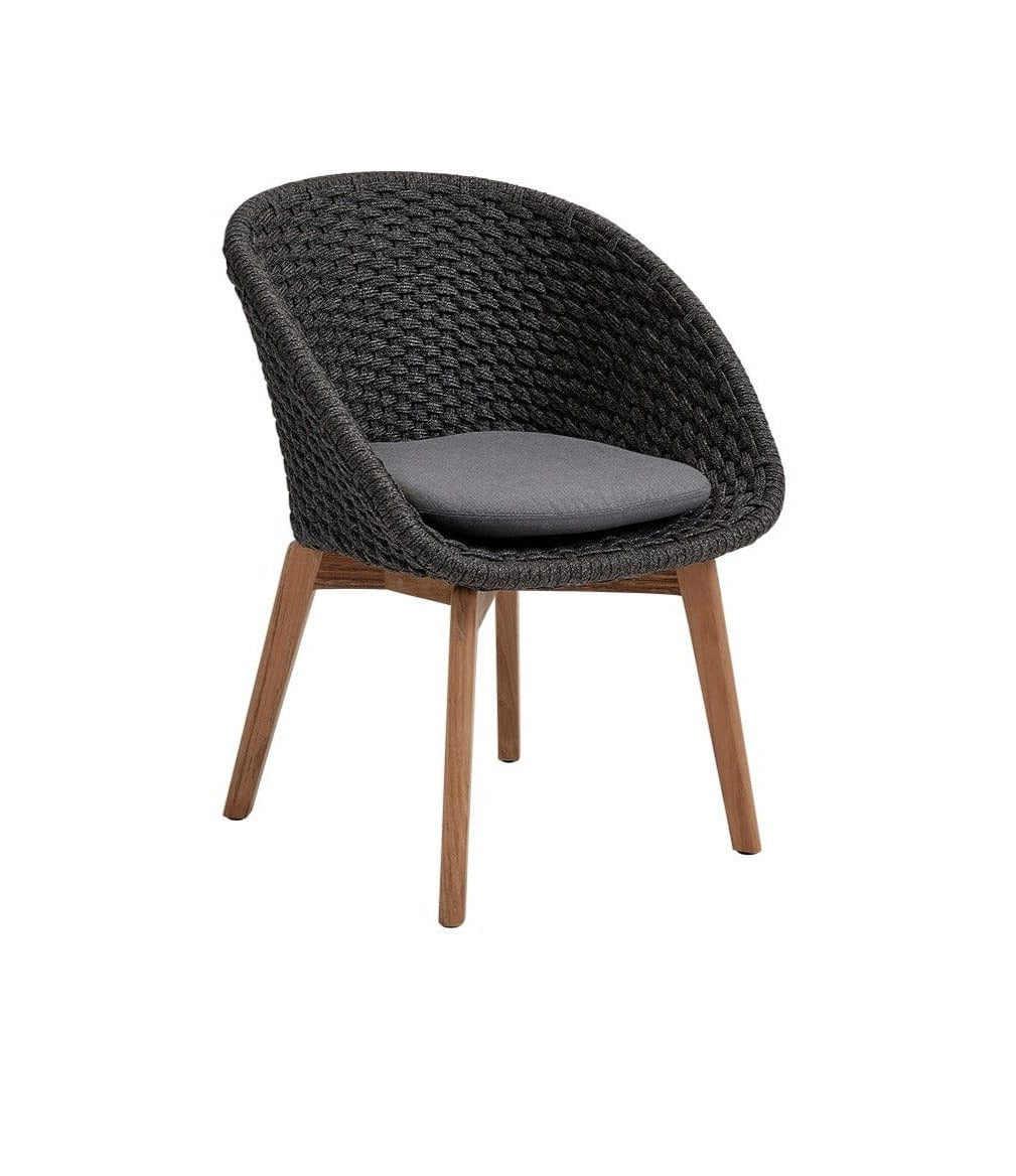 Cane-line Peacock Rope Fauteuil repas avec pieds en teck INDOOR (5454), coussin en sus